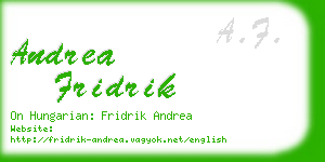 andrea fridrik business card